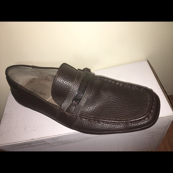 Calvin Klein Loafer brown men’s shoes size 10 slip - Picture 8 of 8